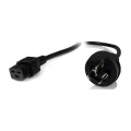 8ware RC-3086AU-0200 Power Cable 2m 3-Pin AU to IEC C19 Male to Female 10A Electrical Safety Black