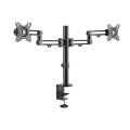 Brateck LDT30-C024 Dual Monitor Premium Aluminum Articulating Monitor Arm Fit Most 17'-32' Monitors Up to 8kg per screen VESA 75x75/100x100