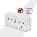Generic PAD-017LS Sansai Surged Protected Double Adaptor Left Side Active Indicator 10A 240V AC