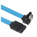 Astrotek AT-SATA3-90D SATA 3.0 Data Cable 50cm Male to Male 180 to 90 Degree with Metal Lock 26AWG Blue LS