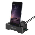 Orico ORICO HSC2-TS-BK 3 Port USB2.0 Docking Station of Cellphone and PAD for SD & TF with 1M USB3.0