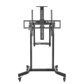 Brateck TTL14-68TW-BLK Deluxe Motorized Large TV Cart with Manual Tilt, Equipment Shelf and Camera Mount Fit 55'-100' Up to 120kg- Matte Black （LS）
