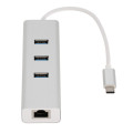 Astrotek AT-CMLANHUB3G USB-C to LAN + 3 Ports USB3.0 Hub Gigabit RJ45 Ethernet Network Adapter Converter 15cm for iPad Pro Macbook Air Samsung Galaxy MS Surface
