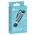TP-LINK UA430D USB 3.0 Type-C&A to SD & microSD 3.0 Card Reader, support SD，SDHC、SDXC，microSD、microSDHC、microSDXC cards up to 2TB.