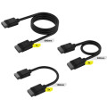 Corsair CL-9011118-WW iCUE LINK Cable Kit with Straight connectors - 100mm x 1, 200mm x 1, 600mm x 1 Black