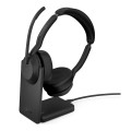 Jabra 25599-999-889 Evolve2 55, USB C, MS Teams, Stereo, Stand, Active Noise Cancellation, Link 380 Bluetooth Adapter ,30m Wireless Range, 18 Hours Battery Life