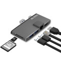 MBEAT MB-EGE-P68GRY Edge Pro Multifunction USB- C Hub for Microsoft Surface Pro 5/6 Metal Grey (HDMI, LAN, USB 3.0 Hub