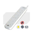 Generic PAD-661SW Sansai 6-Way Power Board (661SW) with Individual Switches and Surge Protection Overload Protected Reset button Indicator Light 100CM Lead 240VAC 10A