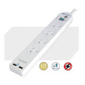 Generic PAD-503USB Sansai 4 Way Basic Powerboard USB Ax2 4 Outlets Master Switch Surge and overload protection1M Length