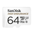Sandisk SDSQQNR-064G-GN6IA High Endurance 64GB microSD 100MB/s 40MB/s 5K hrs 4K UHD C10 U3 V30 -40°C to 85°C Heat Freeze Shock Temperature Water X-ray Proof SD Adapter