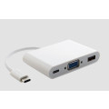 Astrotek AT-CMVGAUSBCF Thunderbolt USB 3.1 Type C (USB-C) to VGA + USB + Card Reader Video Adapter Converter Male to Female for Apple Macbook Chromebook Pixel White
