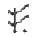 Brateck LDT86S-C048S-BLK Modular Mechanical Spring Quad Monitor Arm with Sliders, from 17'-40', weight capacity (per flat screen) 11kg, 180° Rotation