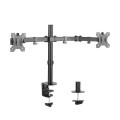 Brateck LDT12-C024N Dual Screens Economical Double Joint Articulating Steel Monitor Arm Fit Most 13''-32'' Monitors Up to 8kg per screen VESA 75x75/100x10>MAB