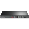 TP-LINK MS118CP Mercusys 16-Port 10/100Mbps + 2-Port Gigabit Rackmount Switch with 16-Port PoE+