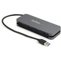 StarTech HB30AM4AB USB Hub - USB 3.2 (Gen 1) Type A - Portable - Black, Space Gray - UASP Support - 4 Total USB Port(s) - PC, ChromeOS, Mac, Linux, Android, iPadOS