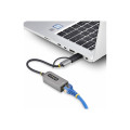 StarTech C21GA-USB-ETHERNET USB-C TO ETHERNET ADAPTER W/USB-A ADAPTER, REALTEK RTL8153B, 2 YR