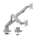 Brateck LDT62-C024-SL Dual Monitor Thin Gas Spring Monitor Arm Fit Most 17'-32' Monitors, Up to 9kg per screen VESA 75x75/100x100 Matte Silver
