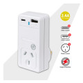 Generic PAD-301USB Sansai USB C + A 2xUSB charging Outlets Power Adaptor 240V 10A Power status indicator Wall Charger