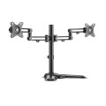 Brateck LDT30-T024 Dual Free Standing Monitor Premium Articulating Aluminum Monitor Stand Fit Most 17'-32' Monitors Up to 8kg per screen VESA 75x75/100x100