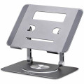StarTech ATFR-LAPTOP-RISER Rotating Laptop Stand, 360 Swivel, Ergonomic Desk Riser for Computer, Adjustable Height/Tilt, Max 11lb, Aluminum, Portable - Raise a laptop to eye level for improved posture and all-day comfort - Height-adjustable arms; Up to 11