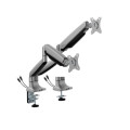 Brateck LDT82-C024UC-SV LDT82-C024UC Dual Screen Heavy-Duty Gas Spring Monitory Arm with USB Ports For most 17'~35' Monitors, Matte Silver