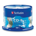 Verbatim 41908 CD-R 700MB 50Pk White InkJet 52x Superior ink absorption on high-resolution 5,760 DPI printers