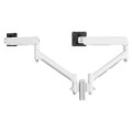 Atdec AWMS-2-D13-F-W Dual Dynamic Monitor Arm Mount on Short Post - F-Clamp - White