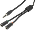 Leader WA7020 Digitech 3.5mm 4 Pole Plug to 2 x 3.5mm Socket Cable - 250mm