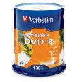 Verbatim 95153 DVD-R 4.7GB 100Pk White InkJet 16x, Compatible for Full-Surface, Edge-to-Edge Printing, Superior ink absorption on high-resolution 5,760 DPI