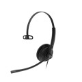 Yealink YHS34-M YHS34 Mono Wired Headset with QD to RJ Port, Wideband Noise-Canceling Headset, Monaural Ear, RJ9, QD Cord, Leather Ear Piece, Hearing Protecti