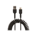 StarTech R2ACC-1M-USB-CABLE 3.3FT (1M) USB-A TO USB-C FAST CHARGING CABLE, RUGGED, COILED, CHARGE & SYNC,