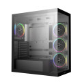 DEEPCOOL R-CG580-BKADA4-G-2 CG580 4F v2 Panoramic ATX Mid-Tower Case, 4 x Pre Installed Fans Single Chamber, Support Up to 2x 360mm Radiators, Front 2x USB3.0