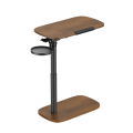 Brateck FMT03-02-WALNUT Storage-Savvy Height Adjustable Mobile Side Table, Gas-Lift Sit-Stand Desk, tabletop 723×400mm, weight capacity 10kg (Walnut)