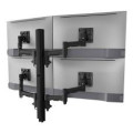 Atdec AWMS-4-4675-G-B Quad Monitor Mount on Tall Post - Grommet Clamp - Black