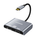 MBEAT MB-XAD-C2DPHD Tough Link USB-C to DP&HDMI Dual 4K/60Hz MST Adapter 4K (3840x2160) @ 60Hz, 4K (3840x2160) @ 30Hz, 2K (2560x1440) @ 60Hz - Space Grey