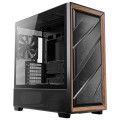 Antec FLUX-BK Flux - Black, Mid Tower, E-ATX/ATX/Micro-ATX/ITX, Tempered Glass, Wood Front, USB-C 10Gbps, 5× PWM Fans, 2Yr Wty