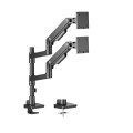 Brateck LDT81-C024P-B Noteworthy Pole-Mounted Heavy-Duty Gas Spring Dual Monitor Arm Fit Most 17'-49' Monitor Fine Texture Black