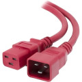 Alogic MF-C19C20-03-RD 3m IEC C19 to IEC C20 Power Extension - Male to Female Cable - RED