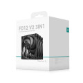 DEEPCOOL R-FD12V2-BKNPN3-G FD12 V2 3IN1 120mm Performance Integral Blade Silent Ring Case Fans, 4-pin PWM, 500~2500 RPM, Hydro Bearing