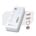 Generic PAD-8044 Sansai 4 Outlet 3xUSB-A & 1xUSB-C Powerboard Master On/Off switch Surge and overload protected Fast charging 1M 20W 220-240V 10A IV Retail box