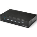 StarTech SV431HDU3A2 4 Port HDMI KVM - HDMI KVM Switch - 1080p - USB 3.0 & Audio Support - KVM Video Switch