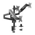 Brateck LDT48-C036 Triple Monitors Pole-Mounted Gas Spring Monitor Arm Fit Most 17'-27' Monitors Up to 7kg per screen VESA 75x75/100x100