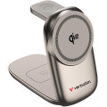 Verbatim 67038 3 in 1 Wireless Docking Qi2 Certified, Magnetic Wireless Charging. 2.5W/5W/15W