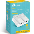 TP-LINK TL-PA4010P KIT AV600 Powerline Adapter with AC Pass Through Starter Kit 600Mbps HomePlug AV 1x100Mbps LAN Power Socket 300m replaces TL-PA4016P KIT