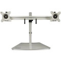 StarTech ARMDUOSS Dual Monitor Stand, Free Standing Desktop Pole Stand for 2x 24" (17.6lb/8kg) VESA Mount Displays, Height Adjustable, Silver - VESA 75x75/100x100mm free standing dual monitor stand for displays up to 24" (18lb) - Height adjustable 25" cro