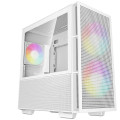 DEEPCOOL R-CH360-WHAPE3D-G-1 CH360 Digital White Micro ATX Case, Digital Status Display, Tempered Glass Window,1x USB 3.0, 1x USB-C, HD Aud