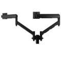 Atdec AWMS-2-D13-H-B Dual Dynamic Monitor Arm Mount on Short Post - Heavy-Duty F-Clamp - Black