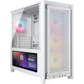 Corsair CC-9011327-WW FRAME 4000D LCD RS ARGB Premium Mid-Tower PC Case- White, ATX/mATX/ITX/E-ATX, 486x490x239mm, 430mm GPU, 360mm rad, tempered glass