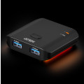 Aten US4322-AT Essential 2x2 USB 3.2 Gen 1 Sharing Switch, Sharing of two USB peripherals at blazing-fast 5 Gbps between two PCs at a press of the pushbutton.
