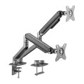 Brateck LDT63-C024-B Dual Monitor Economical Spring-Assisted Monitor Arm Fit Most 17'-32' Monitors, Up to 9kg per screen VESA 75x75/100x100 Space Grey